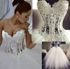 Splendidi abiti da sposa perle 2024 innamorati illusi