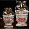 Candle Holders 1Pc Decorative Butter Lamp Base Handcraft Ceramic Candlestick (Random Pattern)