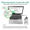 Cable adaptador SATA a USB 3.0 para transferencia de datos HDD/SSD de disco duro de 2.5 pulgadas, soporte de convertidor de disco duro externo UASP