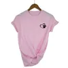 Women's T-Shirt T Shirts Dog Cat Paw Heart Pocket Print Kawaii Casual Funny Tops Summer Cotton Fashion Creative Short Slve Breathable Ts Y240509