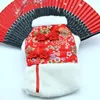 Köpek giyim evcil hayvanlar giysi cilt dokunuşu şenlikli moda basılı toka sıcak bir bez tutun Çin tarzı tang takım elbise yıl için