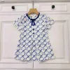 Top per bambini Designer Abiti da design Blu Abbigliamento Blu Stampa Abiti da ragazza Abiti di taglia 90-160 cm Princess Summer Short Short Bambino Abito 24Mar 24Mar