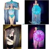 STAGE Wear Sans mannequin Diamants Glitter Diamonds Bra Shorts Bikini SetS Big Hat Shining Tassel Evening Prom Birthday Célébrez la boîte de nuit DROH DHQFZ