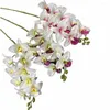 Dekorativa blommor 5st Artificial Catland Flower Plant Big Vanda Cymbidium Orchid Branch For Wedding Floral Decor Faux 9 Heads Cattleya