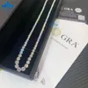 Drop Shipping White Gold Mossanite Chain Wholesale Price 2.9-6.5Mm VVS Diamond Necklace Moissanite Tennis Chain Stock