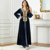 Lässige Kleider Abaya für Frauen Muskel Herbst/Winter Samt Kleid Dubai Arabische Mode Frauenfeiern Hochzeit Hochzeit