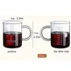 Mugs 2 st Clear Coffee Cup Tea Glass Breakfast Scale Tumbler Home