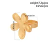 Cluster Rings PuRui Chic Metal Petal Shape Matte For Women Trendy Flower Open Finger Cuff Adjustable Girls Y2K Jewelry Party Cute