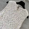 Basic Casual Kleider Designer bunte Perlen Wellenstreifen ärmellose Kleid für die kleine duftende Windwelle von Frauen Dicke Dicke Plaid Weste Rock CDF4