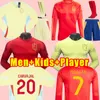 Manga comprida 2024 Jerseys de futebol espanhol Espana Ansu Fati Asensio Morata Ferran Koke Gavi azpilicueta C.SOLER 23 camisas de futebol de Ramos Men Home Away Away Kids jogador