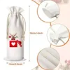 Bouteille Nouvelle sublimation Blanks Sac de mariage Sac de mariage Sac à vin avec cordon pour la décoration de Noël d'Halloween 2023