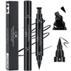 Qic Qini Color Seal Double Head Eyeliner Pen Waterproof Quick Torkning 2in1 Triangle Wing Seal Eyeliner Liquid Pen Southeast