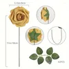 Fleurs décoratives artificielles 25pcs réels en mousse dorée dorée fausses roses avec tiges pour bouquets de mariage bricolage