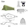 Палатки и укрытия сверхлегкого кемпинга палатка дождь, сингл 210x100 см мини -туннель Tentq240511