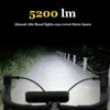 8000mAh 5 LED Bicycle Front Front impermeável lanterna LED para carregamento de bicicletas 5200lm Acessórios para bicicletas de farol 240509