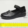 Casual Shoes Koznoy 3cm Retro Pleated Ethnic Summer Autumn Round Toe Genuine Leather Women Big Size Soft Flats Loafers Shallow Hook
