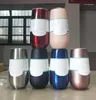 Kupalar quevin10pcs 6oz yumurta bardağı şarap bardakları tumbler sapsız gül paslanmaz çelik çift duvarlı vakum yalıtımlı açık kapak