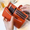 Women's Purse Fashion Designer H Credit Card Holder Genuine leather wallet Button Mini Wallets Coin Cash Pocket Casual Handbag Comes with Box Dustbag