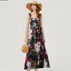 Casual Dresses Jamerary Runway Floral Print Sexig backless Holida Summer Dress Women Rand Best POLLED LONG MAXI VESTIDOS PARTY