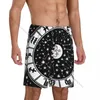 Мужская одежда для сна с коротким сна штаны Гороскоп Круг черно -белый знак зодиака Мужские пижамы