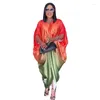 Abbigliamento etnico Summer Gradient Color BouBou Robe Africain Femme Abaya Dashiki Sonte Short-Neste Maxi Abito per donne 2024