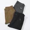 Pantalon pour hommes vêtements de marque d'été Polyester Fibre décontracté hommes minces minces élastiques d'affaires gris gris kaki coréen pantalon mâle