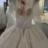 Ball Hochzeit Schatz Langarm Pearls Pailletten Kapelle Kleider über-Rocke Kleid maßgeschneiderte Robe Despecisl