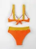 Bikini de maillots de bain pour femmes Sexy Orange Bikini 2024 Femmes Push Up Up Undercwire High Wiston Summer Summer Cut Out Up Out Bathing Fissure Two Piece
