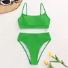 Frauen Badebekleidung Womens High Tailled Badeanzüge unterer gepolsterter Badeanzüge elastischer Bikini -Sets zweiteiliger Badeanzug