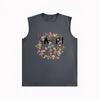 24SS Summer New Designer Mens Tank Tops Trendy Brand Fashion Breattable and Cool Loose Sleeveless T Shirts Zjbam063 Butterfly Wreath Printed Vest Size S-XXL