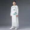 Этническая одежда китайская традиционная шелковая боевые искусства Древнее костюм мужской точечный кардиган белый молодежный костюм Tang
