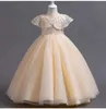 Sukienki dla dziewczyn długie dziewczyny kwiatowe dzieci suknia ślubna puszysta spódnica haftowana siatka biała sukienki ślubne dla dziewczyny od 8 do 12 roku Y240514