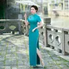 Ethnic Clothing 2024 Team Choral Performance Qipao Women's Sexy Slim Cheongsam Mandarin Collar Vintage Elegant Temperament Traditional Dress