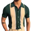 Männer lässige Shirts Smart Polo Männer Sommer Single Breasted Business T-Shirts Kontrast Farbe Top männlicher europäischer Stil M-3xl Sy-0094