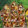 Architecture/DIY House Case Wooden Miniature Doll House DIY maiso Handmade Assembly Model Building Kit 3D Puzzle Toy Birthday Gift Dollhouse Miniatures