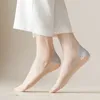 Donne calze di seta ghiacciata in nylon Summer Ultrathin Fock traspirante per ragazze Harajuku Invisible Non slip bassa calza caviglia