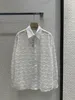 Merk dezelfde stijl shirts 2024 Nieuwe zomer revershals lange mouw mode luxe dames blouses ontwerper Tops 0514-11