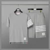 9A TB Designer Man Homme Tracksuit Sleeves Shorts Two Pieces Set Shorts Tshirts Striped Mens Woman Tracksuit Summer Sumwars Hip Hop Asian S-3XL