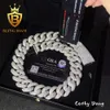 Modeschmuck 25mm Cuban Link Chain Hip Hop -Kette 925 Sterling Silber Moissanite Diamant Cuban Link Halskette