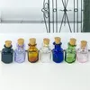 DIY Mini Glass Bottles With Corks Little Rectangle Jars Cute Pendants Vials Gifts Mixed 7 Colors Fmoaq