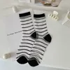 Kadınlar SOCKS Summer Ultra-İnsman Cam İpek Çizgili Çiçek Baskı Sevimli Sıradan Nefes Alabası Elastik Uzun