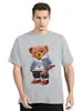 Street Baseball Teddy Bear T-shirt Men Funny Tees Nieuwheid Streetwears Harajuku Fashion Cotton Clothing Oversized T-shirt 240514