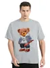 Rua Baseball Teddy Bear Boy T-shirt Men Tees Funny Rodty Streetwears