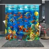 Duschgardiner Underwater World 3D Digital Printing Production Home Waterproof Curtain Polyester Fabric