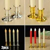 Candle Holders 2pcs Traditional Shape Taper Standard Candlestick Plastic Base Wedding Dinner Home Decoration