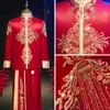 Groom di abbigliamento etnico Stubito tangamico vintage Cheongsam Abito da sposa tradizionale cinese in raso costume da ricamo Qipao Vestitido Oriental