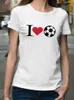 Women's T-Shirt Football Women T-Shirt Women Fans Print Tops Graphic Female Short Slved Soft Creative Breathable Short Slve Hipster Ts Y240509