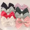 Hair Accessories 4 pieces/set of Korean sweet solid color bow hair clips suitable for children and girls exquisite handmade hair clips headwear hair clips d240514
