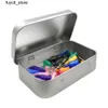 Storage Boxes Bins Mini metal storage box with flip cover empty edged iron box portable pill candy container jewelry organizer storage supplies S24513