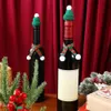 Santa 20Pcs Christmas Hats Mini Decorations Scarf Wine Bottle Decors Tiny Scarves Craft Cap Small Doll Plant Decor 1104